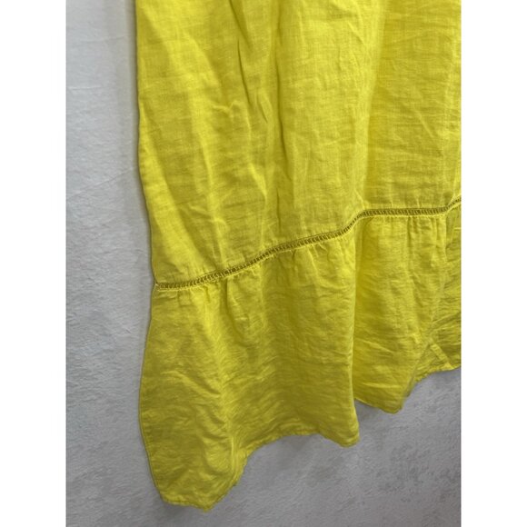 La Contessa Italy Women's Yellow Linen Dress Size Medium - Picture 3 of 7